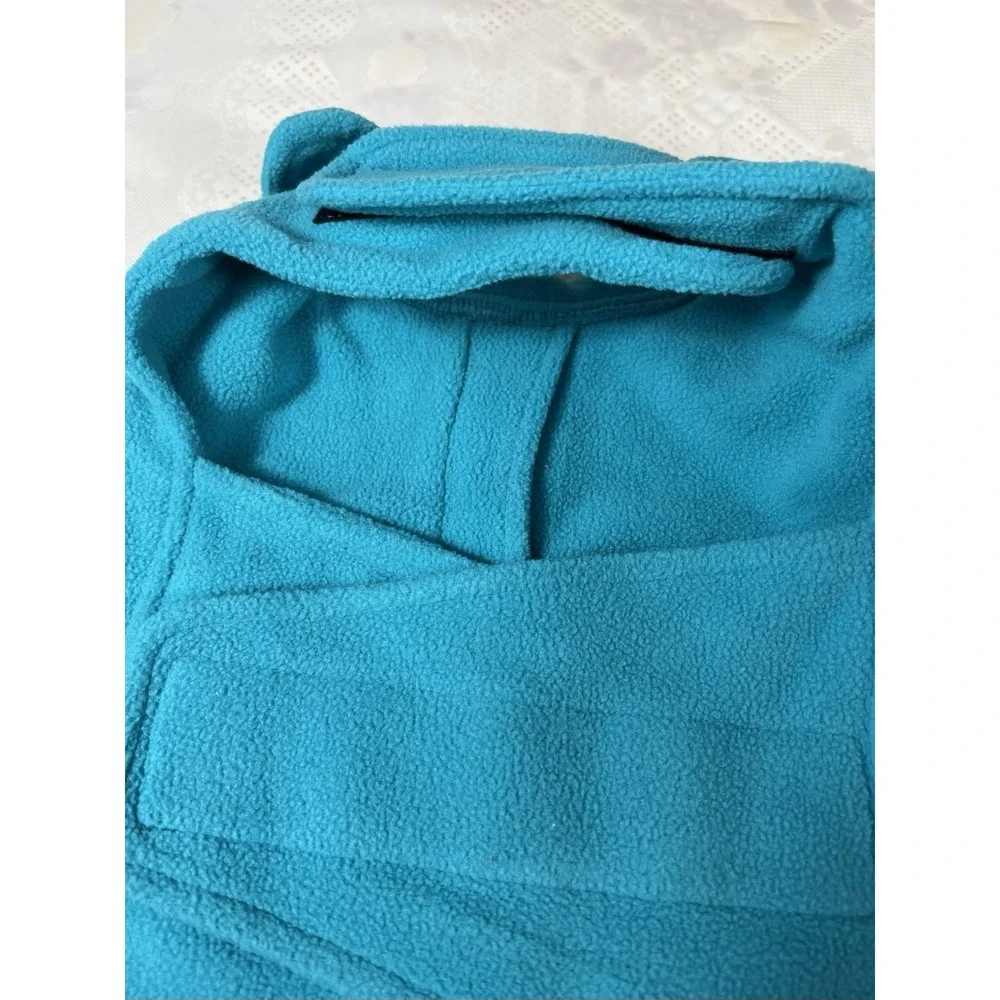 VIVAGLORY Dog Fleece Coat Warm Jacket Size Medium- Easy On/Off Comfort Blue